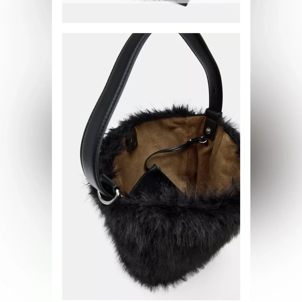 TREND NEW ! ZARA LUXURY FAUX FUR BAG